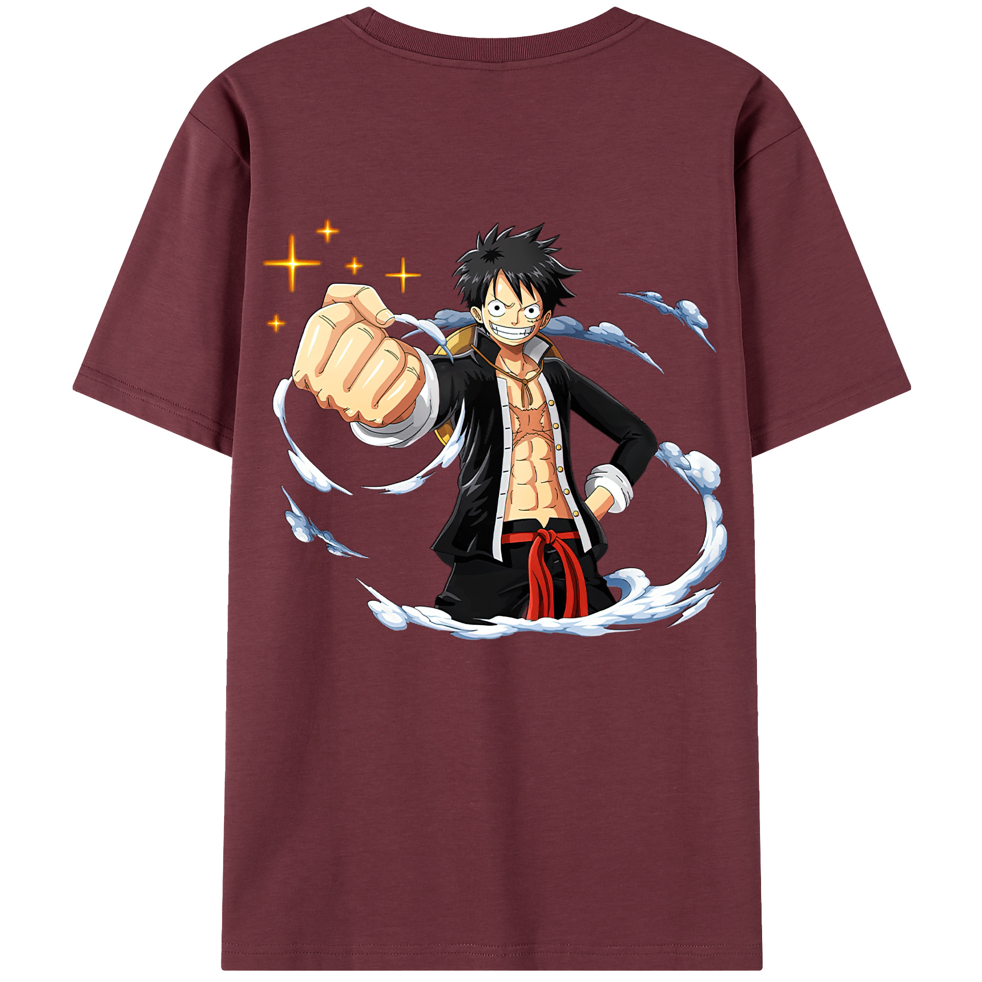 ワンピース モンキー・D・ルフィ ONE PIECE Monkey D. Luffy 綿100％半袖Tシャツ（背面プリント）